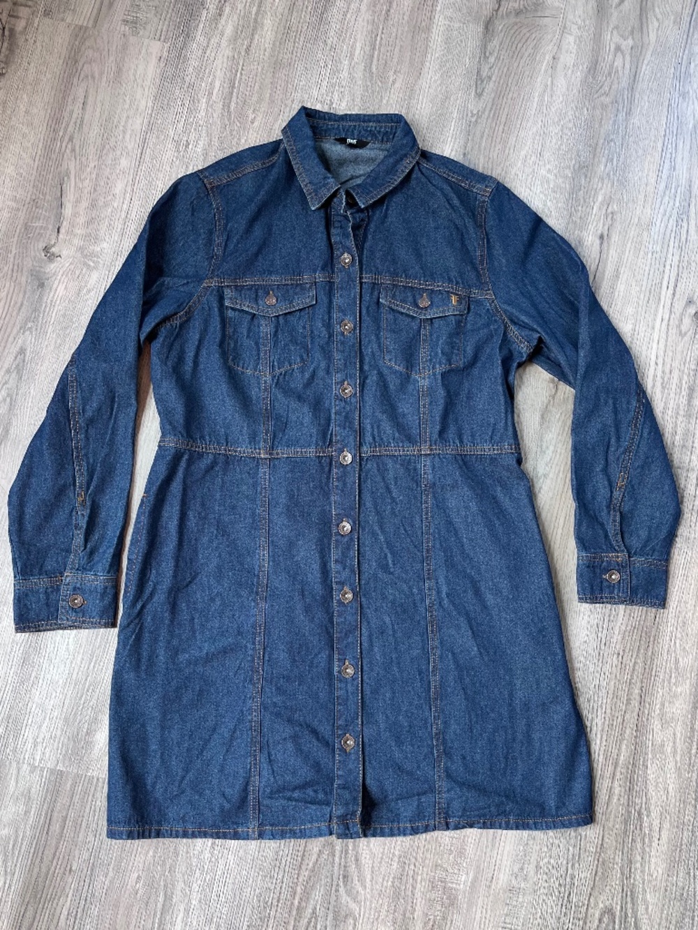 Frye Dark Blue Denim Long Sleeve Shirt Dress